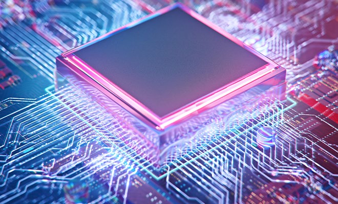 Semiconductor chip on a circuit board