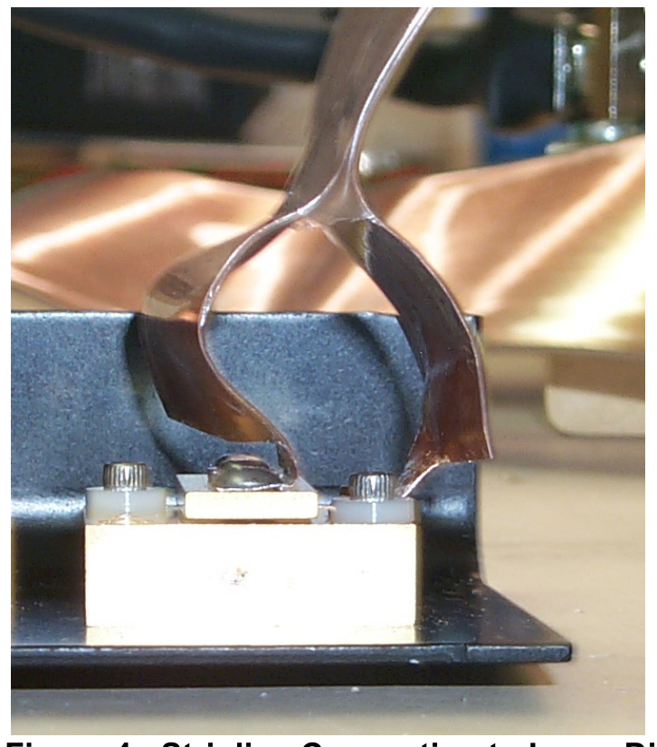 Stripline conductors intentionally separated to show the connection to the laser diode