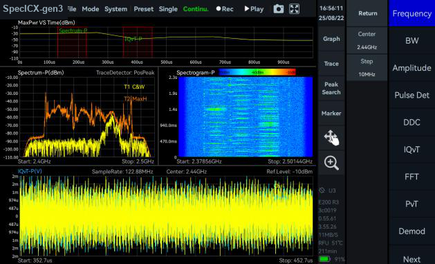 IQ Streaming mode screen