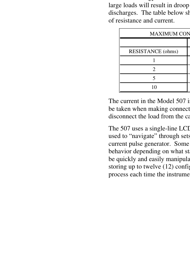 Front panel menu navigation diagram for the Model 507