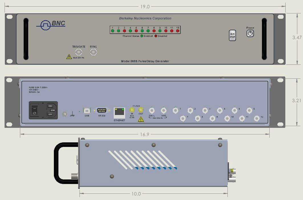 588B 12-channel mechanical dimensions.