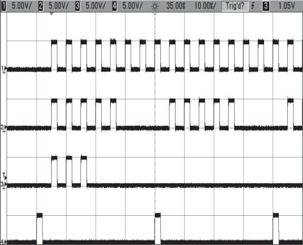 Phase locking: channel 1 normal mode (sync disabled column).