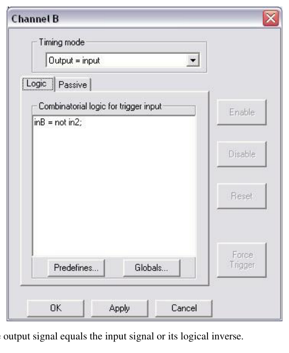 Fixed Output mode properties tab with Low and High output state selection