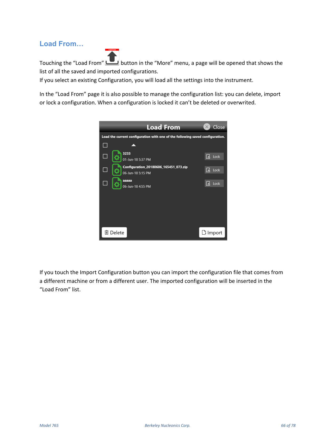 Model 765 user manual page 66