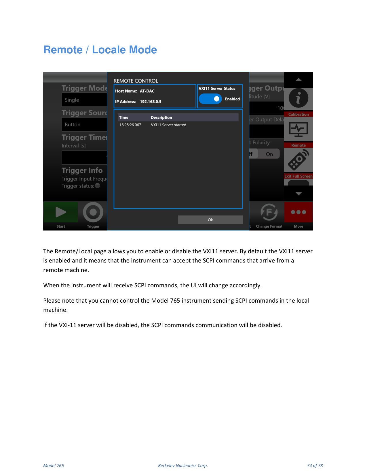 Model 765 user manual page 74