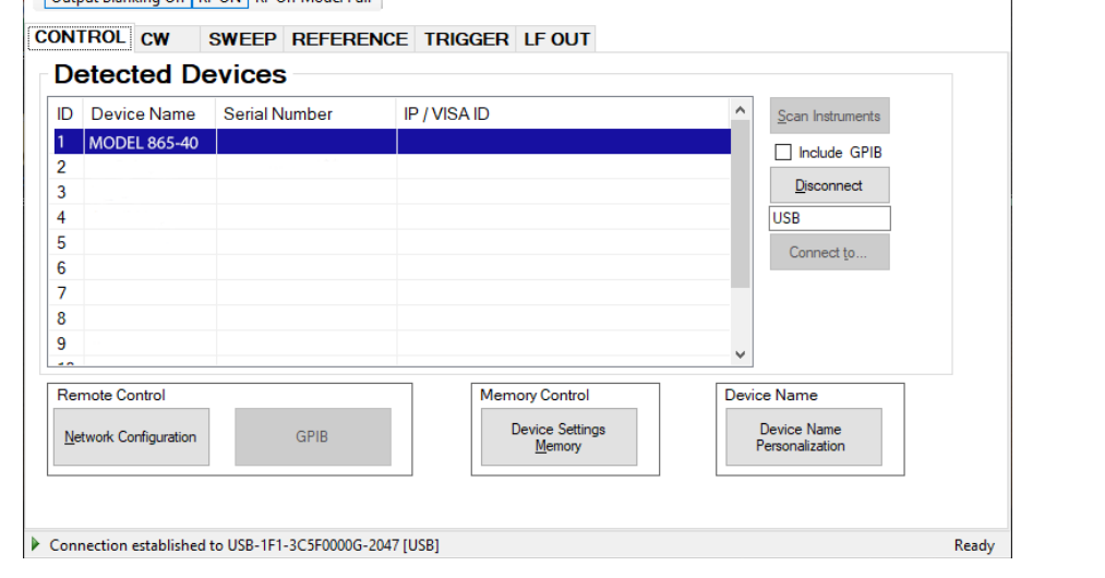 Figure 6-a. CONTROL Tab.