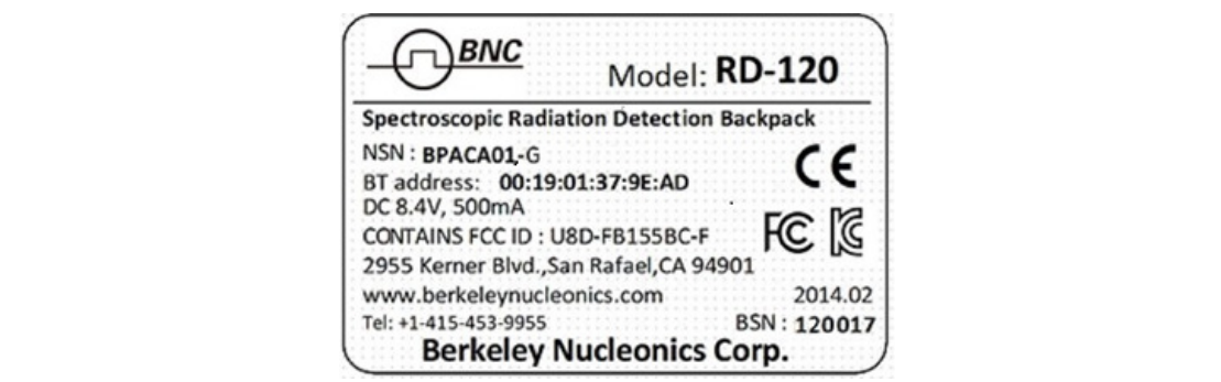 Figure 2.1. SAMpack 120 label
