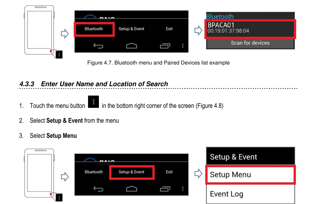Figure 4.8. Navigating to the Setup menu