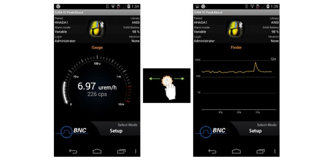 Figure 4.31. Gauge mode and Finder mode example