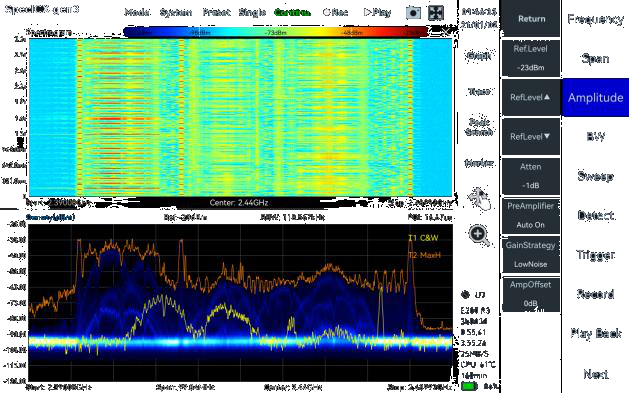 SpecICX-gen3 screenshot: Real-Time Spectrum Analysis mode
